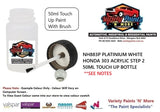 NH883P PLATINIUM WHITE HONDA 303 ACRYLIC STEP 2 50ML TOUCH UP BOTTLE **SEE NOTES