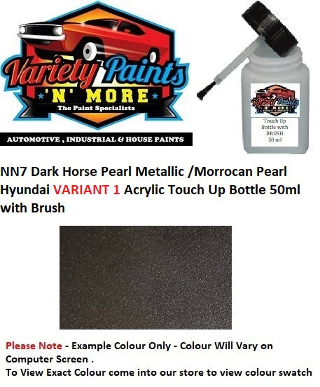 NN7 Dark Horse Pearl Metallic /Morrocan Pearl Hyundai VARIANT 1 Acrylic Touch Up Bottle 50ml with Brush