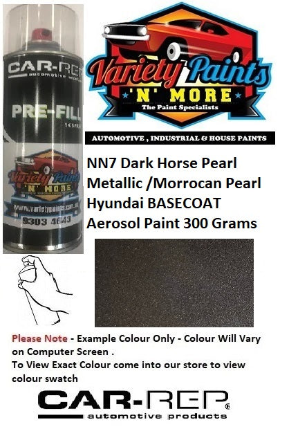 NN7 Dark Horse Pearl Metallic /Morrocan Pearl Hyundai BASECOAT Aerosol Paint 300 Grams