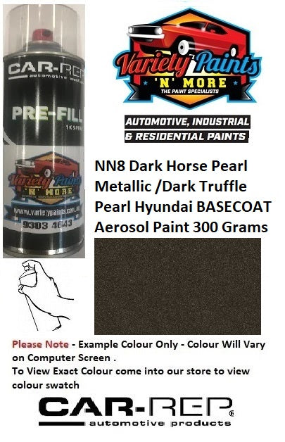 NN8 Dark Horse Pearl Metallic /Dark Truffle Pearl Hyundai BASECOAT Aerosol Paint 300 Grams