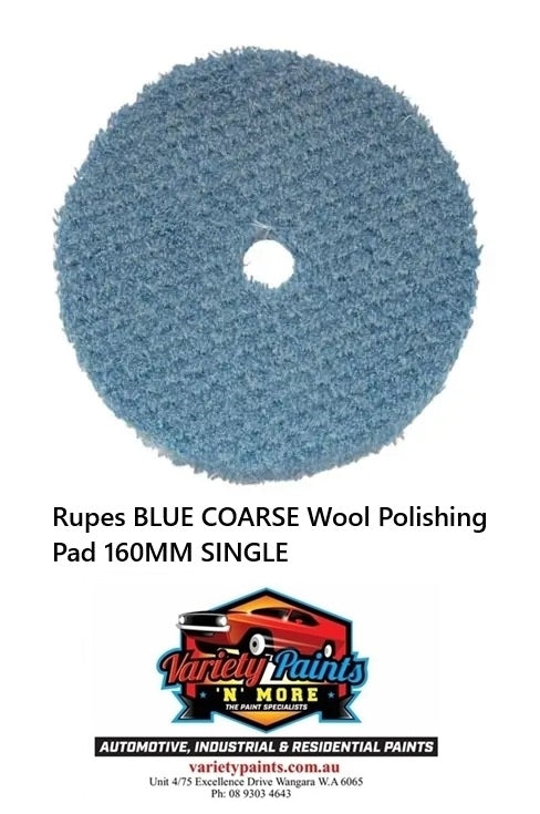Rupes BLUE COARSE Wool Polishing Pad 160MM SINGLE