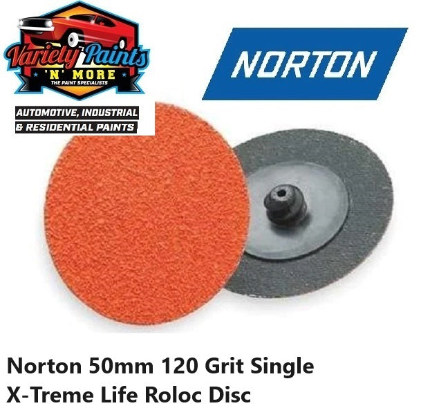 Norton 50mm x 120 Grit Orange Roloc Disc Single 43386
