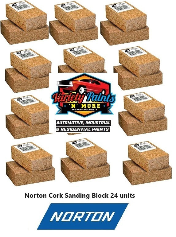 Norton Cork Sanding Block Box of 24 units