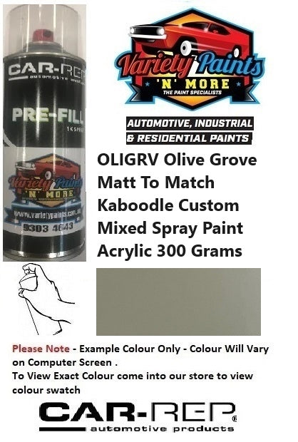 OLIGRV Olive Grove Matt To Match Kaboodle Custom Mixed Spray Paint Acrylic 300 Grams