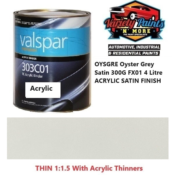 OYSGRE Oyster Grey Satin Acrylic 4 Litre