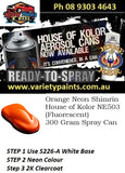 Orange Neon Shimrin House of Kolor NE503 (Fluorescent) 300 Gram Spray Can