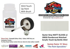 Oyster Grey MATT GL258A or 36858 Powdercoat Matched Acrylic Touch Up Bottle 50ml