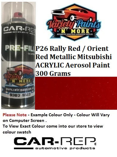 GL/P26 Rally Red / Orient Red Metallic Mitsubishi ACRYLIC Aerosol Paint 300 Grams