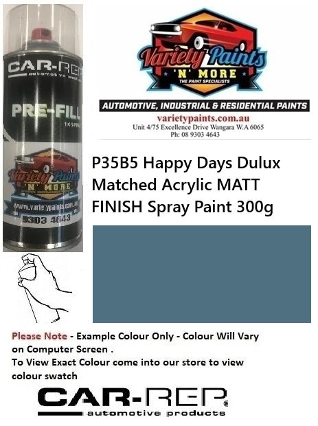 P35B5 Happy Days Dulux Matched Acrylic MATT FINISH Spray Paint 300g