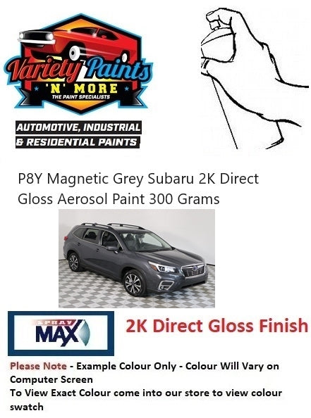 P8Y Magnetic Grey Subaru 2K Direct Gloss Aerosol Paint 300 Grams