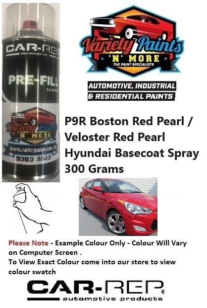 P9R Boston Red Pearl / Veloster Red Pearl Hyundai Basecoat Spray 300 Grams