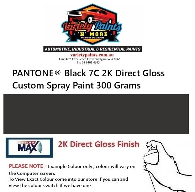 PANTONE® Black 7C 2K Direct Gloss Custom Spray Paint 300 Grams PMS07C