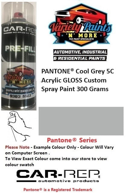 PANTONE® Cool Grey 5C Acrylic GLOSS Custom Spray Paint 300 Grams