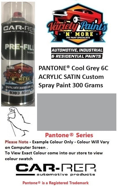 PANTONE® Cool Grey 6C ACRYLIC SATIN Custom Spray Paint 300 Grams