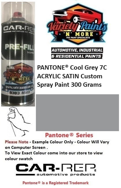 PANTONE® Cool Grey 7C ACRYLIC SATIN Custom Spray Paint 300 Grams