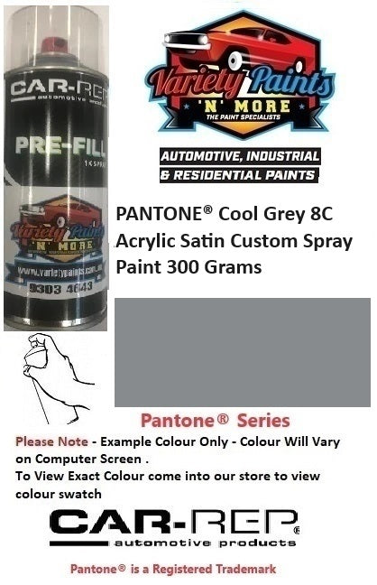 PANTONE® Cool Grey 8C ACRYLIC SATIN Custom Spray Paint 300 Grams