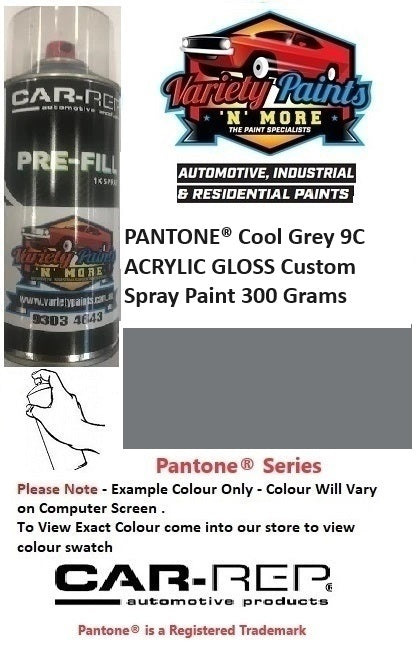 PANTONE® Cool Grey 9C ACRYLIC GLOSS Custom Spray Paint 300 Grams