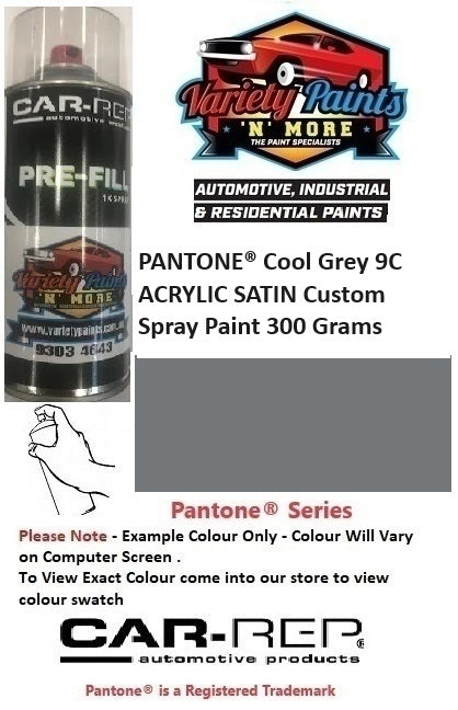 PANTONE® Cool Grey 9C ACRYLIC SATIN Custom Spray Paint 300 Grams