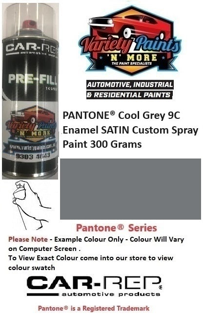 PANTONE® Cool Grey 9C Enamel SATIN Custom Spray Paint 300 Grams