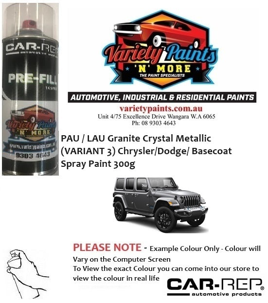 PAU / LAU Granite Crystal Metallic  (VARIANT 3-BLUER) Chrysler/Dodge/ Basecoat Spray Paint 300g