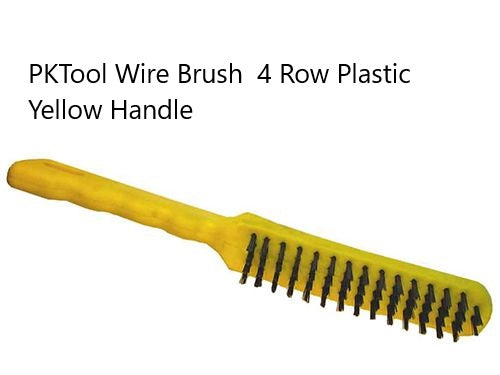 PKTool Wire Brush  4 Row Plastic Yellow Handle