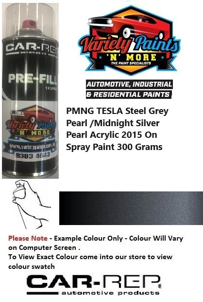 PMNG TESLA Steel Grey Pearl /Midnight Silver Pearl Acrylic 2015 On Spray Paint 300 Grams