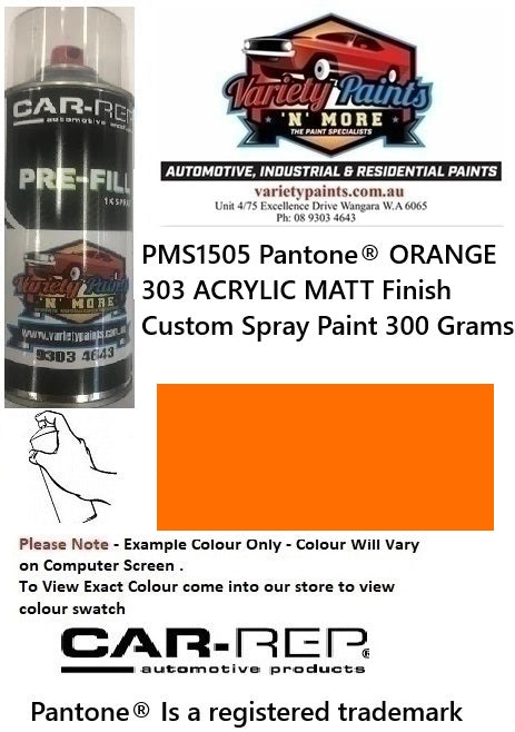 PMS1505 Pantone® ORANGE 303 ACRYLIC MATT Finish Custom Spray Paint 300 Grams