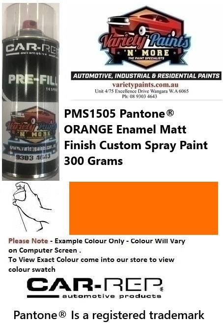 PMS1505 Pantone® ORANGE MATT Finish Enamel Custom Spray Paint 300 Grams