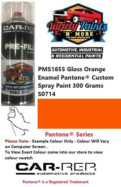PMS1655 Pantone® Orange Gloss Enamel Custom Spray Paint 300 Grams S0714 2IS 42A