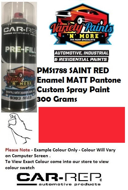 PMS1788 SAINT RED Enamel MATT Pantone Custom Spray Paint 300 Grams