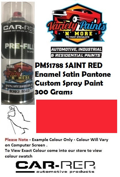 PMS1788 SAINT RED Enamel SATIN Pantone Custom Spray Paint 300 Grams