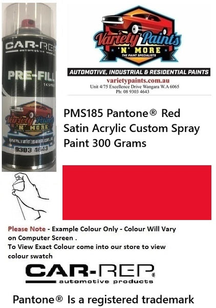 PMS185C Pantone® Red Satin Acrylic Custom Spray Paint 300 Grams