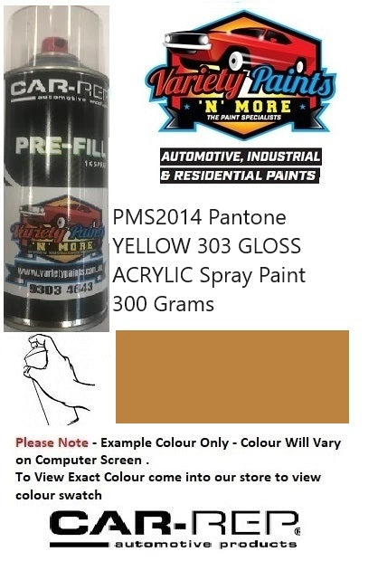 PMS2014 Pantone YELLOW 303 GLOSS ACRYLIC Spray Paint 300 Grams