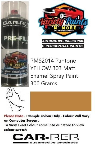 PMS2014 Pantone YELLOW 303 Matt Enamel Spray Paint 300 Grams