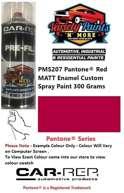 PMS207 Pantone® Red MATT Enamel Custom Spray Paint 300 Grams