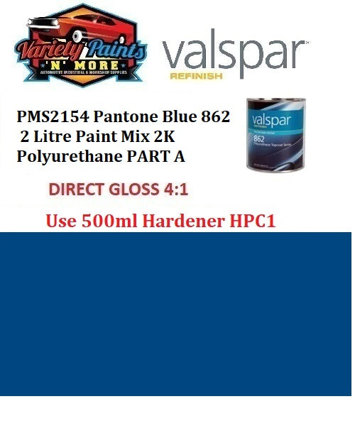 PMS2154 Pantone Blue 862 2 Litre Paint Mix 2K Polyurethane PART A