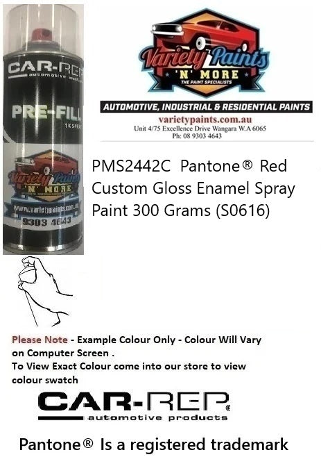 PMS2442C  Pantone® Red Custom Gloss Enamel Spray Paint 300 Grams (S0616)