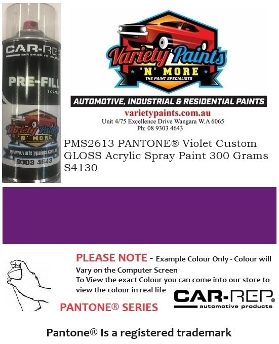 PMS2613 PANTONE®  Violet Custom Gloss ACRYLIC Spray Paint 300 Grams S4130