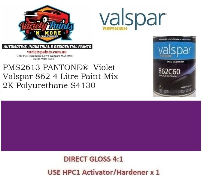 PMS2613 PANTONE®  Violet Valspar 862 4 Litre Paint Mix 2K Polyurethane S4130