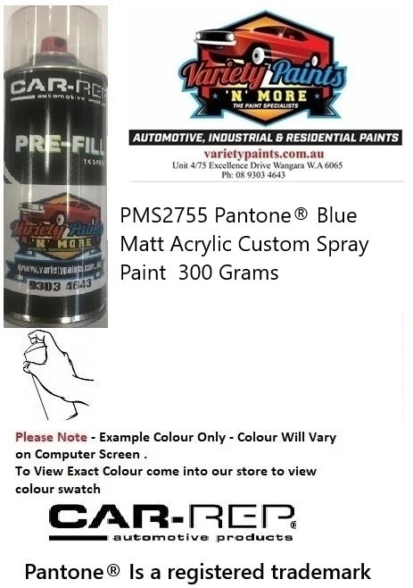 PMS2755 Pantone® Blue Matt Acrylic Custom Spray Paint  300 Grams