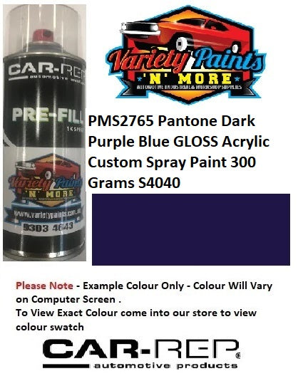 PPMS2765 Pantone Dark Purple Blue GLOSS ENAMEL Custom Spray Paint 300 Grams S4040