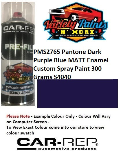 PMS2765 Pantone® Dark Purple Blue MATT ENAMEL Custom Spray Paint 300 Grams S4040