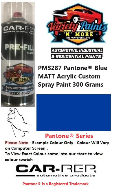 PMS287 Pantone® Blue MATT Acrylic Custom Spray Paint 300 Grams