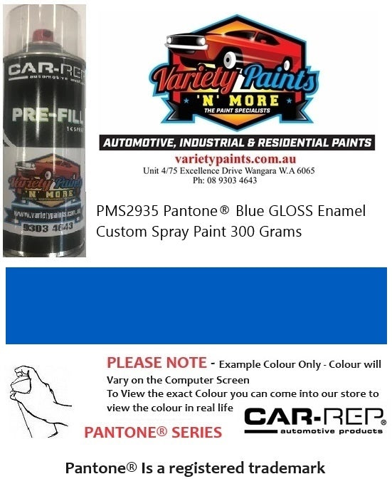 PMS2935 Pantone® Blue GLOSS Enamel Custom Spray Paint 300 Grams