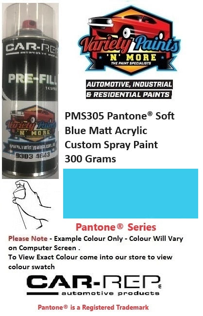PMS305 Pantone® Soft Blue Matt Acrylic Custom Spray Paint 300 Grams 1IS 69A
