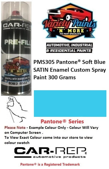 PMS305 Pantone® Soft Blue SATIN Enamel Custom Spray Paint 300 Grams