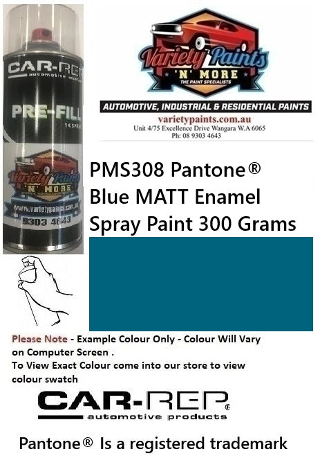 PMS308 Pantone® Blue MATT Enamel Spray Paint 300 Grams