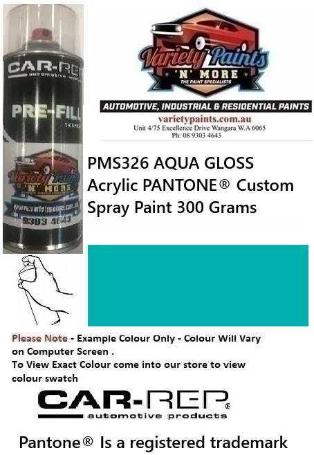 PMS326 AQUA GLOSS Acrylic PANTONE® Custom Spray Paint 300 Grams