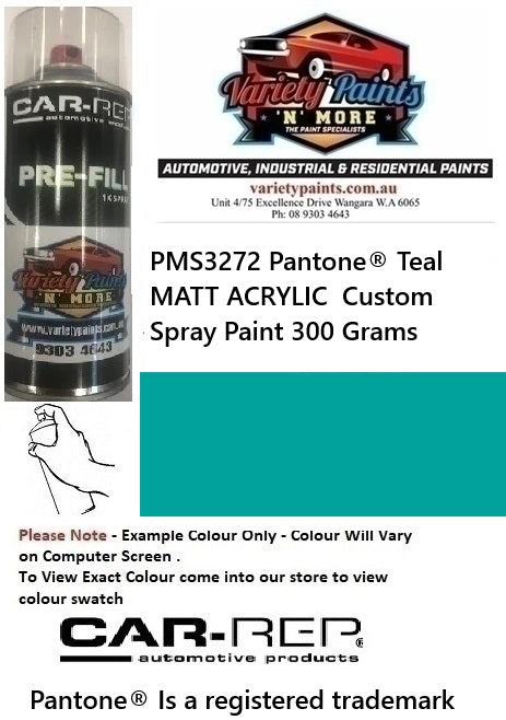 PMS3272 Pantone® Teal MATT ACRYLIC  Custom Spray Paint 300 Grams
