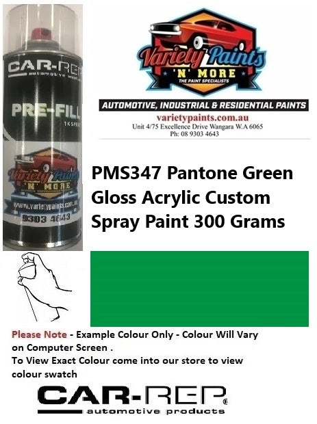 PMS347 Pantone Green GLOSS Acrylic Custom Spray Paint 300 Grams